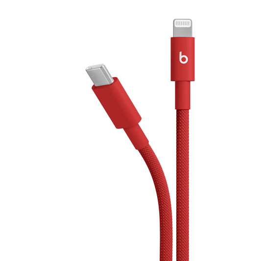 Opletený kabel Beats USB-C / Lightning 1,5 m - jasně červená