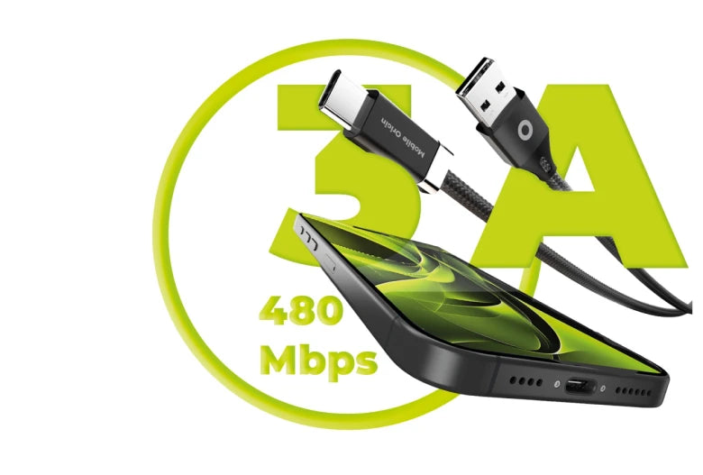 27W USB-C kabel USB-C/USB-A 1,5 m Mobile Origin CB6