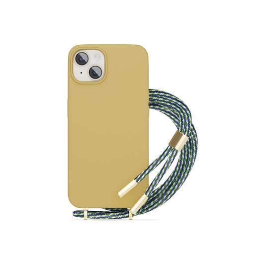 Silikonový kryt se šňůrkou pro iPhone 13/14 Epico - pískový - istyle.work