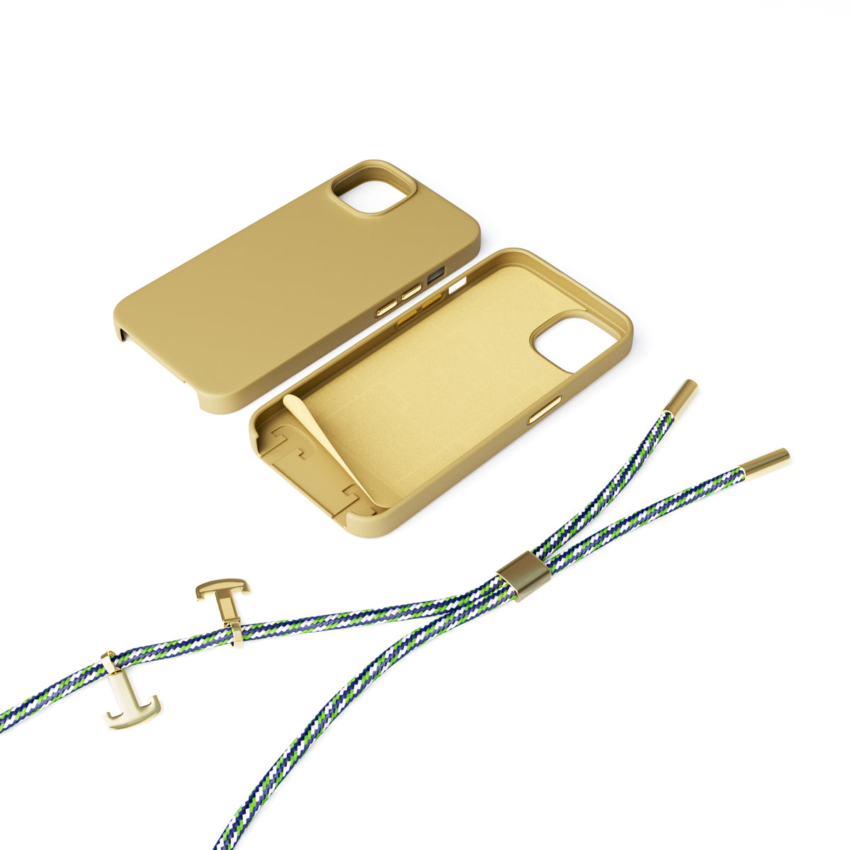 Silikonový kryt se šňůrkou pro iPhone 13/14 Epico - pískový - istyle.work
