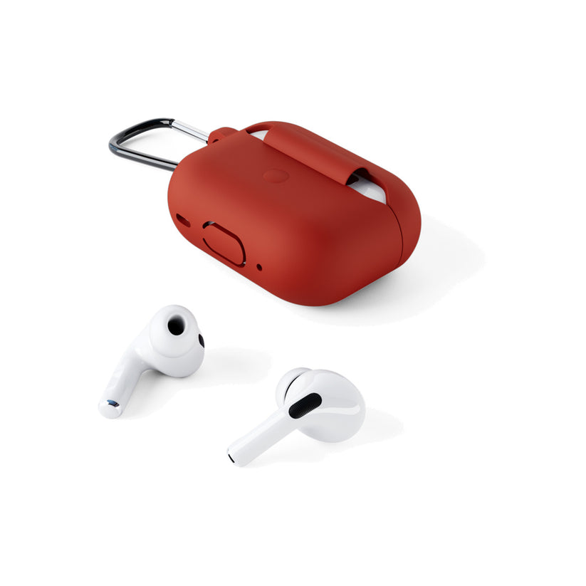Silikonové outdoor pouzdro pro AirPods Pro 2. gen Epico - červené - istyle.work