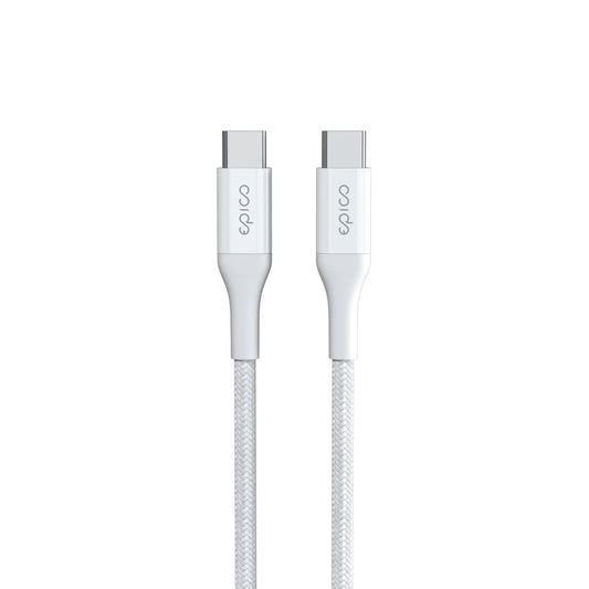 Opletený kabel Epico PD USB-C na USB-C 1,2 m - bílý - istyle.work