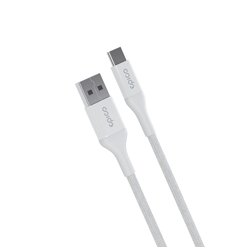 Opletený kabel Epico PD USB-A na USB-C 1,2 m - bílý - istyle.work