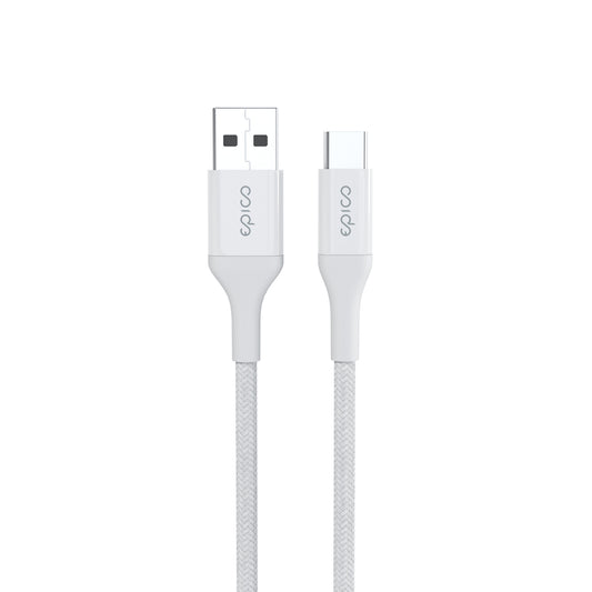 Opletený kabel Epico PD USB-A na USB-C 1,2 m - bílý - istyle.work