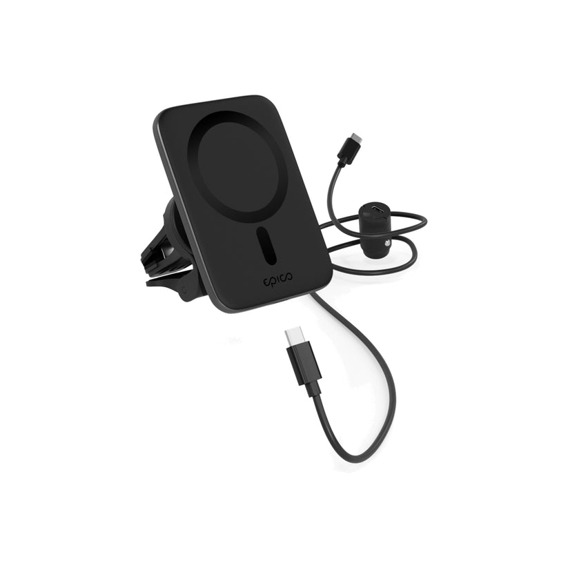 Ultra tenká bezdrátová autonabíječka Epico Qi2 Mag+ - stříbrná - istyle.work