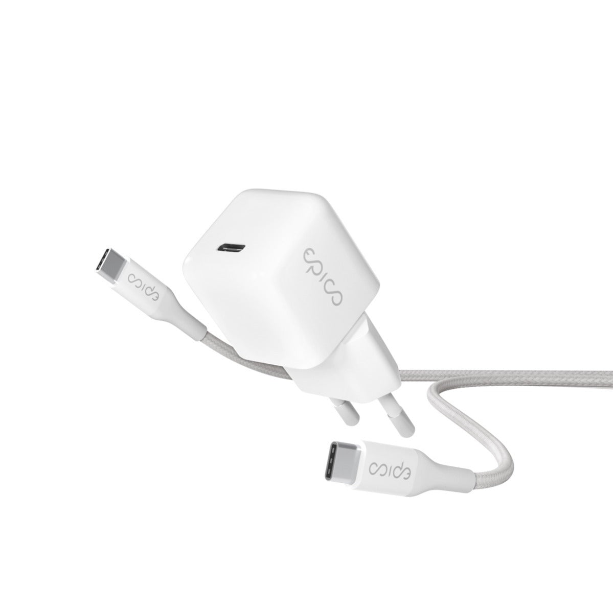 30W GaN nabíječka Epico Charger Bundle s 1,2m kabelem USB-C - bílá - istyle.work