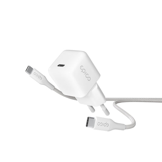 30W GaN nabíječka Epico Charger Bundle s 1,2m kabelem USB-C - bílá - istyle.work