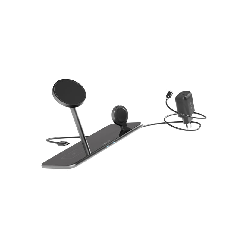 Skleněný nabíjecí stojan Epico Mag+ s MagSafe - černý - istyle.work