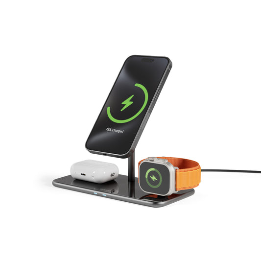 Skleněný nabíjecí stojan Epico Mag+ s MagSafe - černý - istyle.work