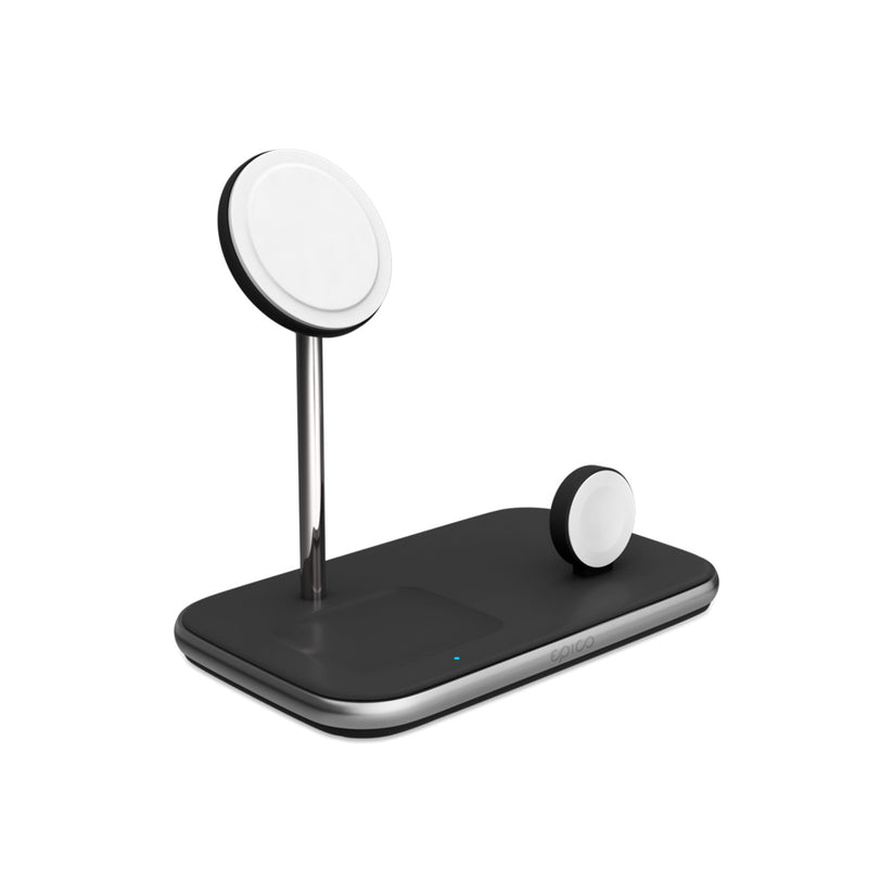 Bezdrátová nabíječka 3v1 Epico Made for MagSafe s adaptérem v balení - černá - istyle.work