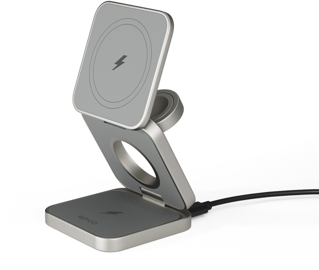 MagSafe bezdrátová nabíječka Epico UltraBase EF45 3v1 - titanová