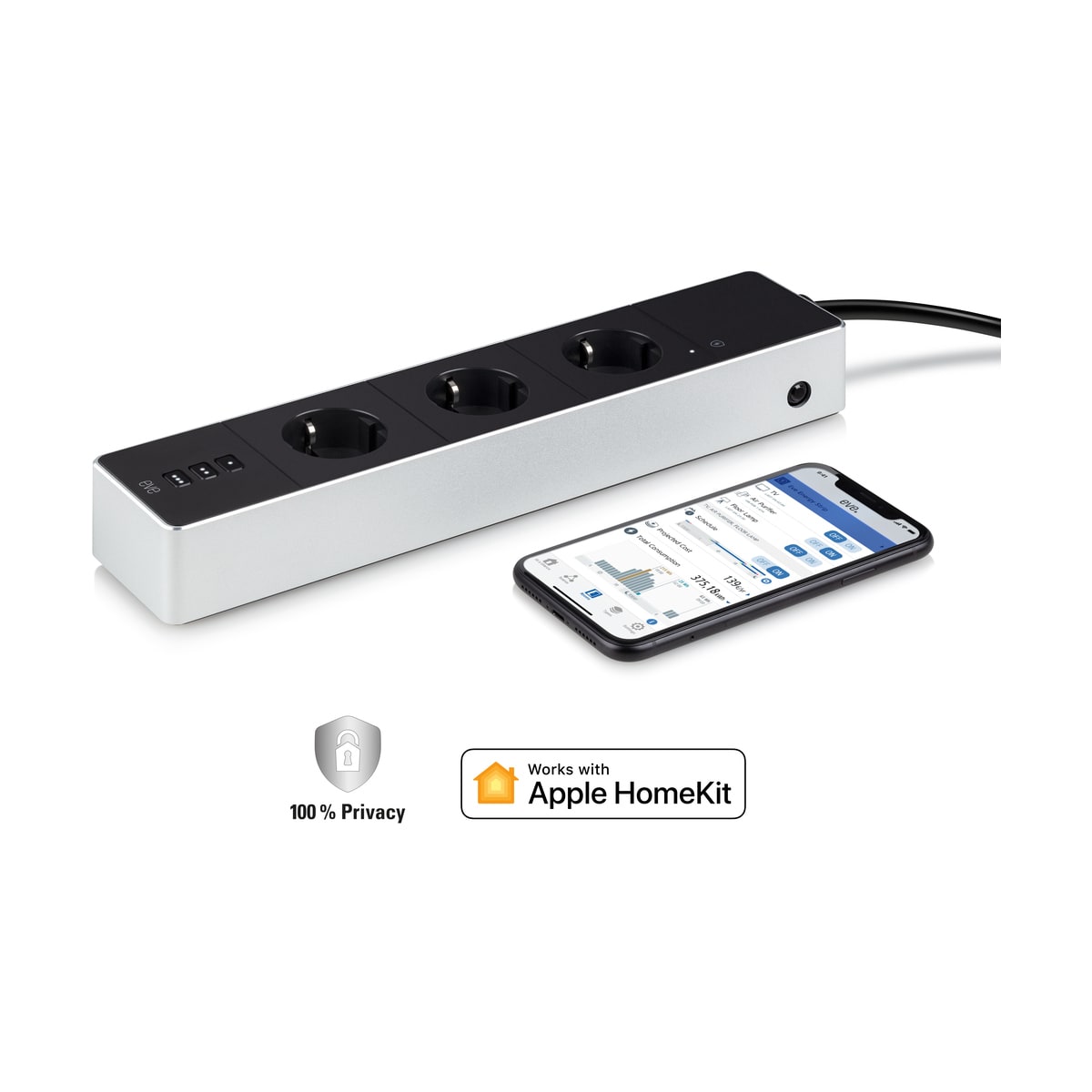 HomeKit prodlužovací přívod Eve Energy Strip - 3x zásuvka - istyle.work