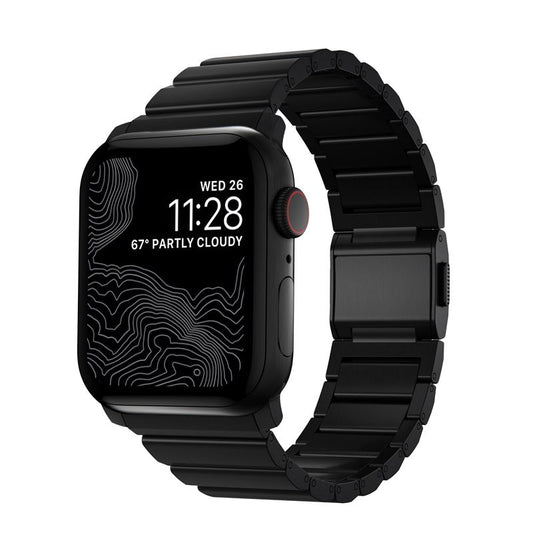Titanový řemínek pro Apple Watch 42/44/45/49 mm Nomad Titanium - černý - istyle.work