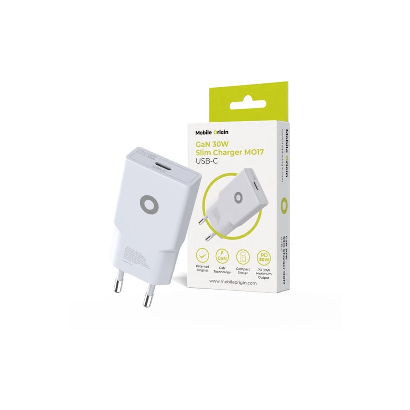 30W adaptér Mobile Origin GaN Slim Charger MO17 - bílý - istyle.work