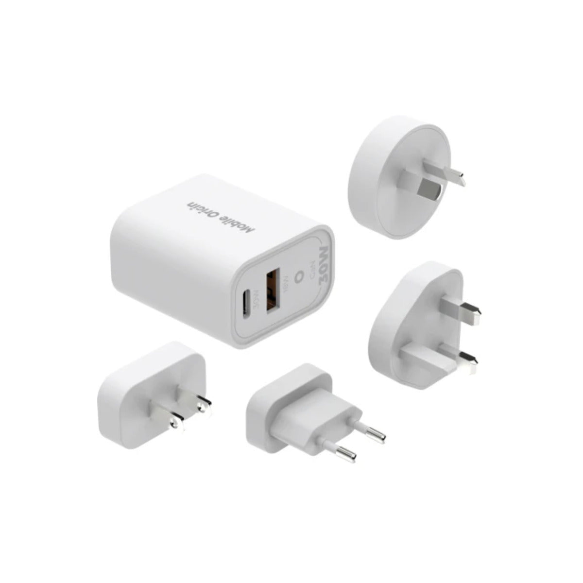 30W univerzální cestovní adaptér Mobile Origin GaN MO14 - bílý - istyle.work