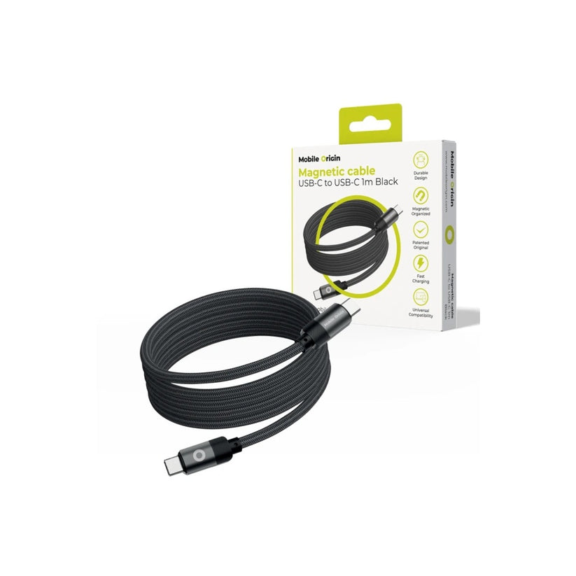 Magnetický 27W nabíjecí kabel Mobile Origin Original Cable USB-C / USB-C 1m - černý - istyle.work