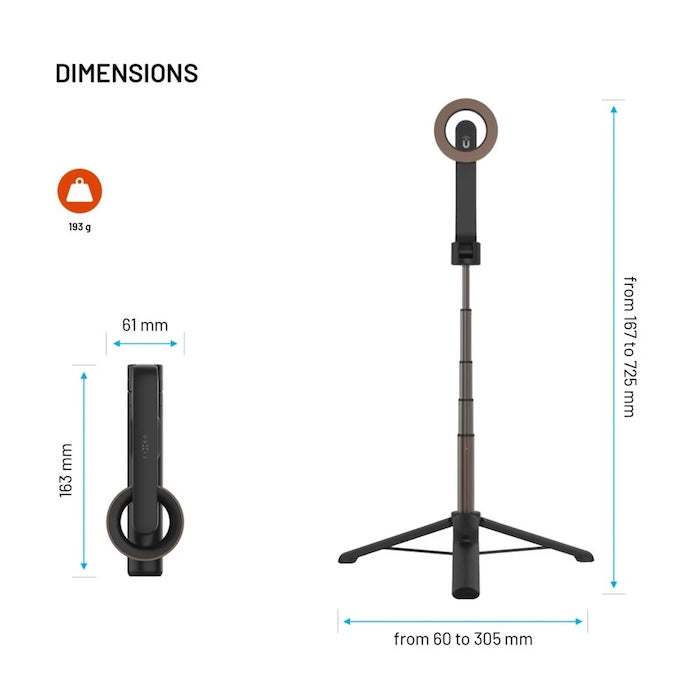 MagSafe selfie stick s tripodem FIXED MagSnap - černý - istyle.work