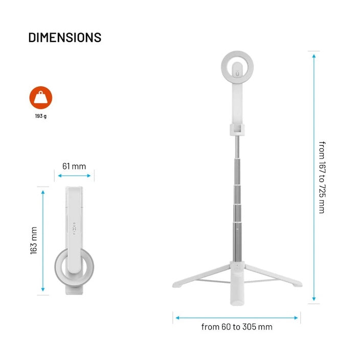 MagSafe selfie stick s tripodem FIXED MagSnap - bílý - istyle.work