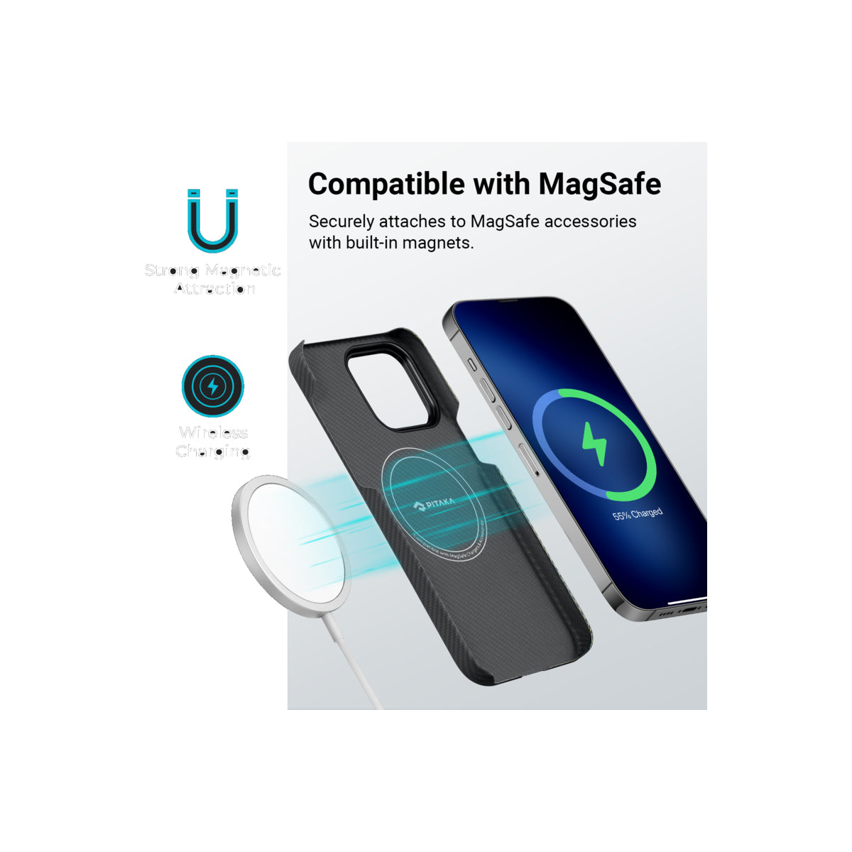 Kryt na iPhone 14 Pro Pitaka Fusion Weaving MagEZ Case 3 - vícebarevný - istyle.work