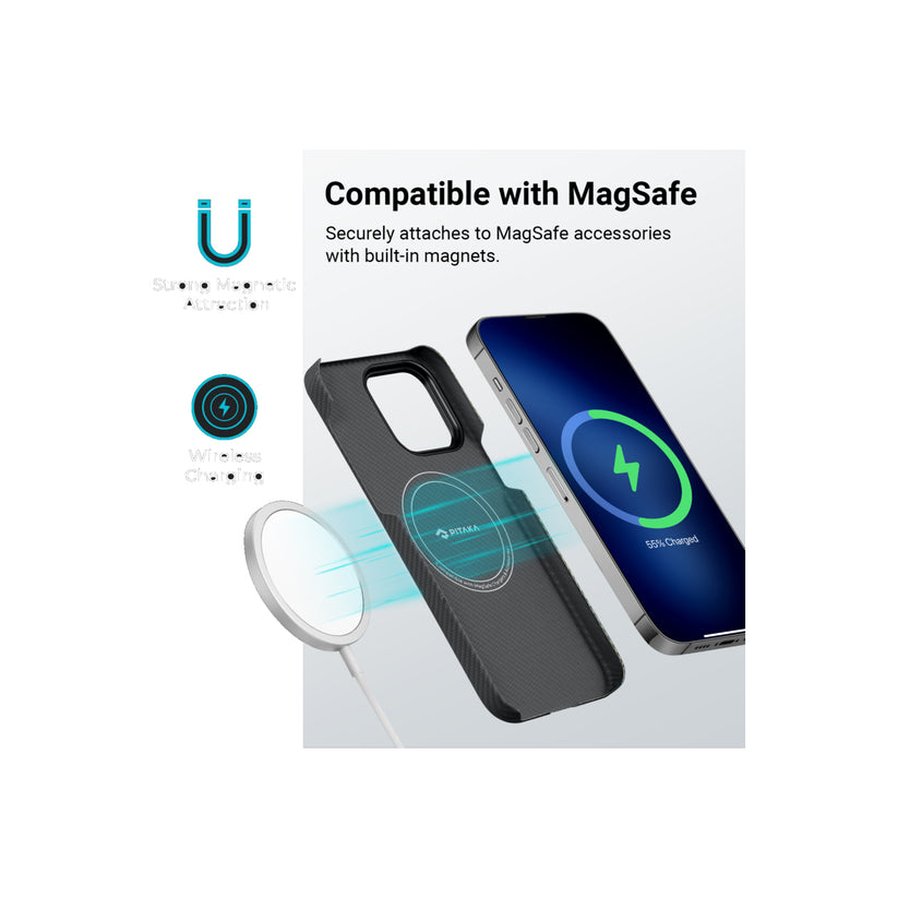 Kryt na iPhone 14 Pro Pitaka Fusion Weaving MagEZ Case 3 - vícebarevný - istyle.work