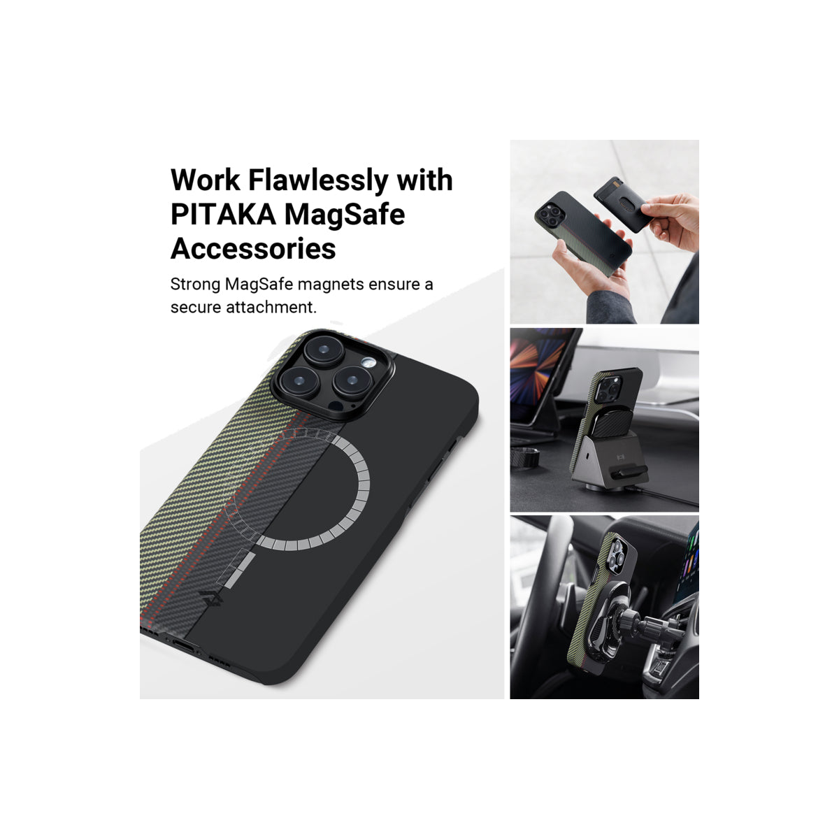 Kryt na iPhone 14 Pro Pitaka Fusion Weaving MagEZ Case 3 - vícebarevný - istyle.work