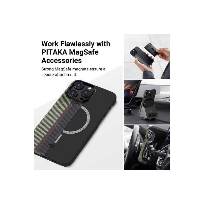 Kryt na iPhone 14 Pro Pitaka Fusion Weaving MagEZ Case 3 - vícebarevný - istyle.work