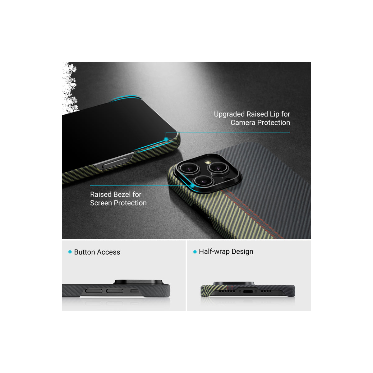 Kryt na iPhone 14 Pro Pitaka Fusion Weaving MagEZ Case 3 - vícebarevný - istyle.work