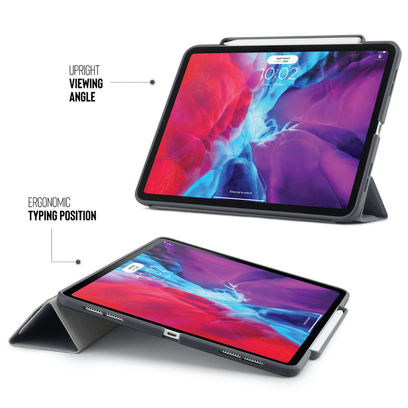 Pouzdro Pipetto Origami pro iPad Air 4 10.9" (2020) s prostorem na Apple Pencil - šedé - istyle.work