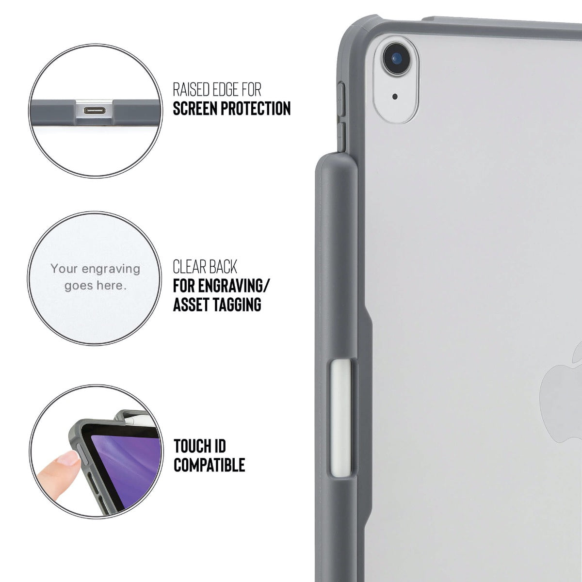 Pouzdro Pipetto Origami pro iPad Air 4 10.9" (2020) s prostorem na Apple Pencil - šedé - istyle.work