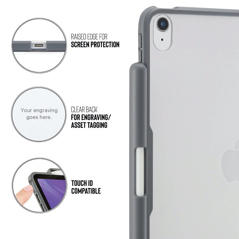 Pouzdro Pipetto Origami pro iPad Air 4 10.9" (2020) s prostorem na Apple Pencil - šedé - istyle.work