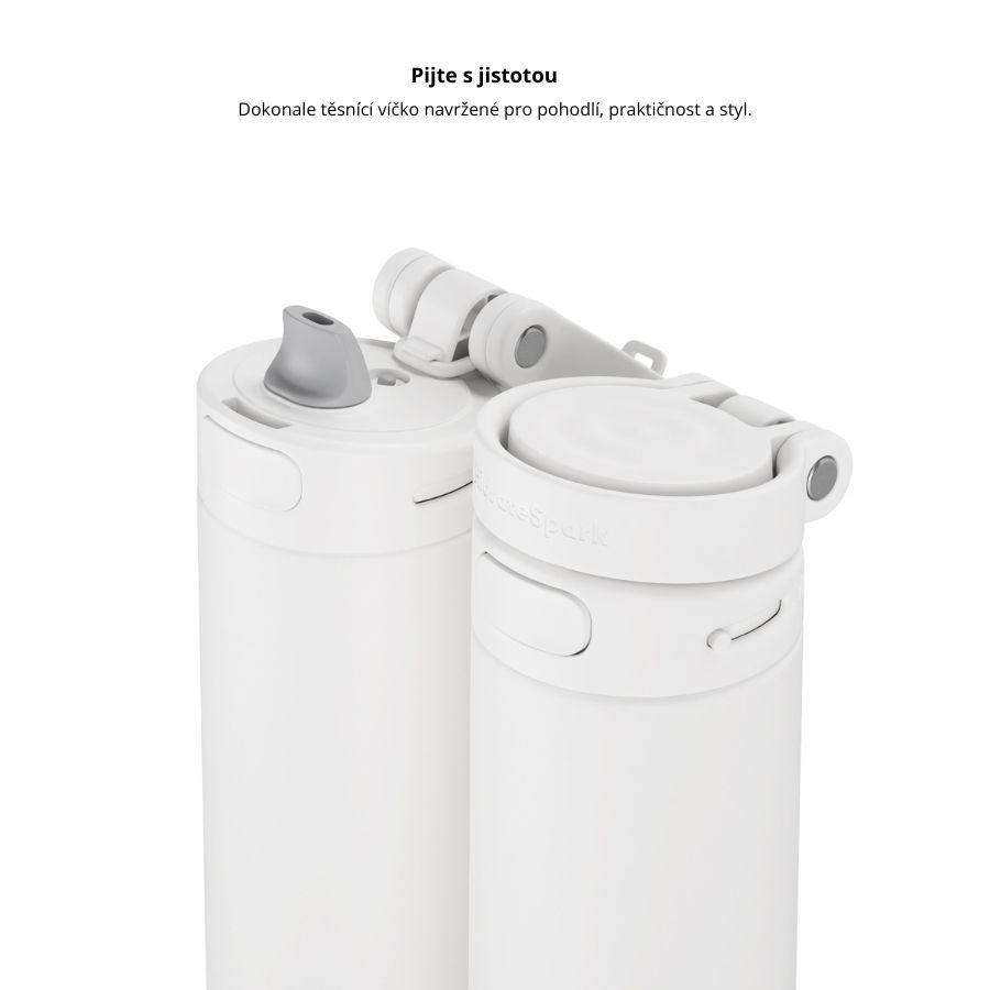 Chytrá lahev s brčkem HidrateSpark PRO 2 621 ml - bílá