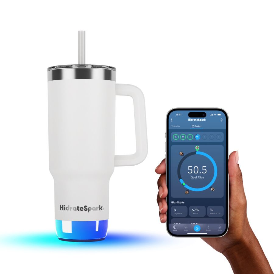 Chytrý termohrnek HidrateSpark PRO 2 Tumbler 887 ml - bílý