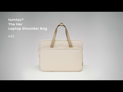 Brašna pro MacBook Pro 14" tomtoc Shoulder Bag - béžová - istyle.work