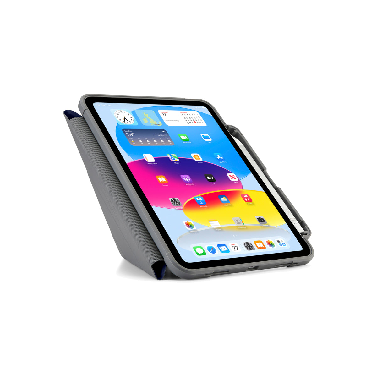 Polohovatelné pouzdro pro iPad 10. gen Pipetto Origami Pencil Shield - tmavě modré - istyle.work