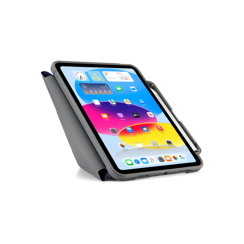 Polohovatelné pouzdro pro iPad 10. gen Pipetto Origami Pencil Shield - tmavě modré - istyle.work