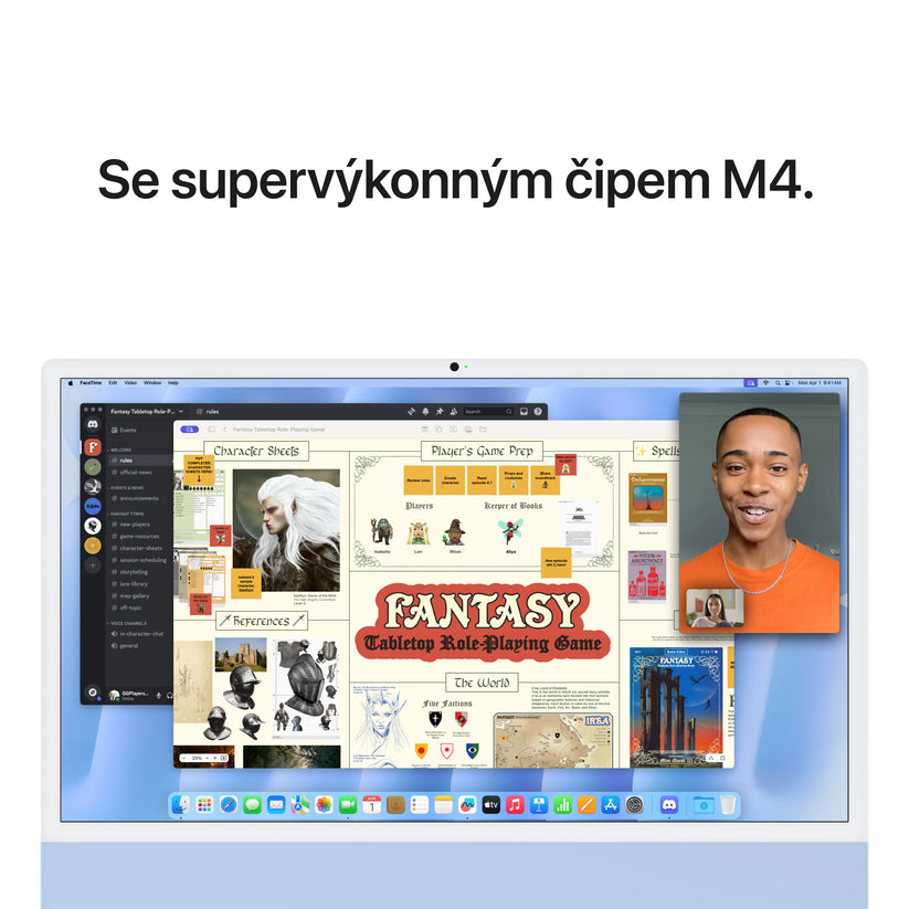 iMac 24“ 4.5K displej, Apple M4 8jádrové CPU, 8jádrové GPU, 16GB, 256GB SSD, CZ - modrý