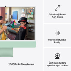iMac 24“ 4.5K displej, Apple M4 10jádrové CPU, 10jádrové GPU, 16GB, 256GB SSD, CZ - zelený (otevřený) - istyle.work