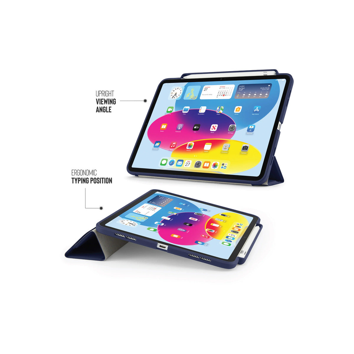 Pouzdro pro iPad 10,9" (2022) Pipetto Origami No3 Pencil Case - tmavě modré