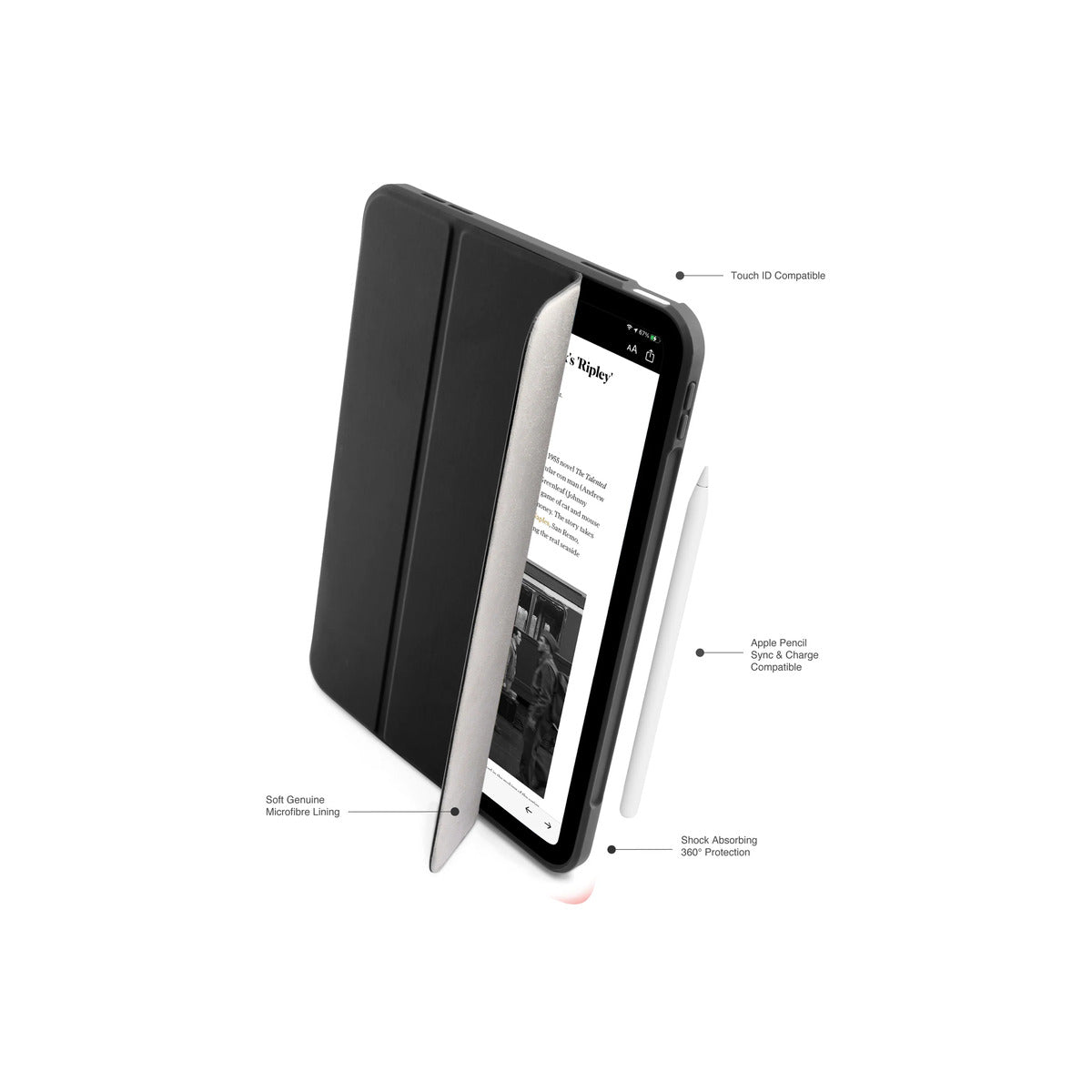 Pouzdro pro iPad (A16) / iPad (2022) Pipetto Origami No7 Tri-Folio Case - černé