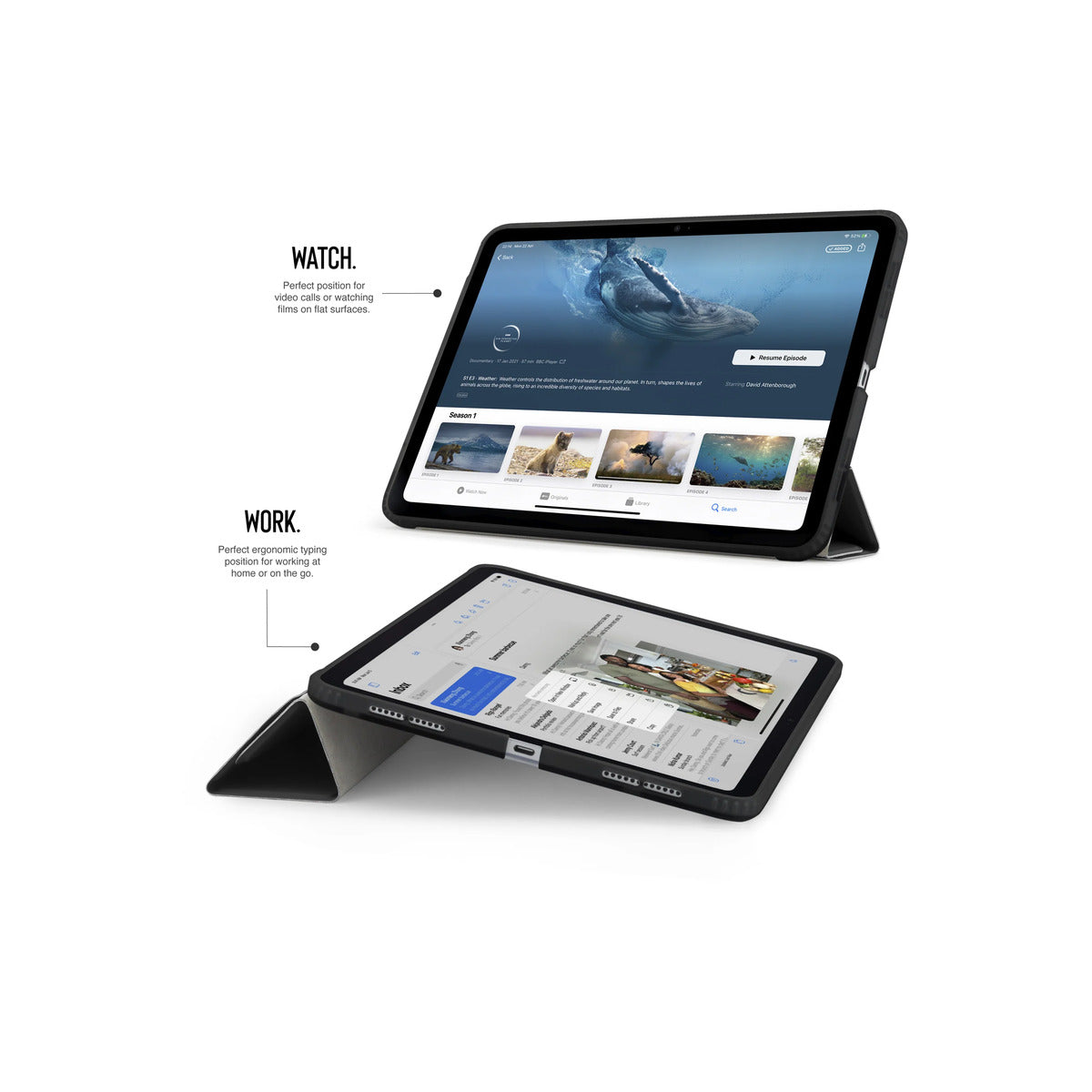 Pouzdro pro iPad (A16) / iPad (2022) Pipetto Origami No7 Tri-Folio Case - černé