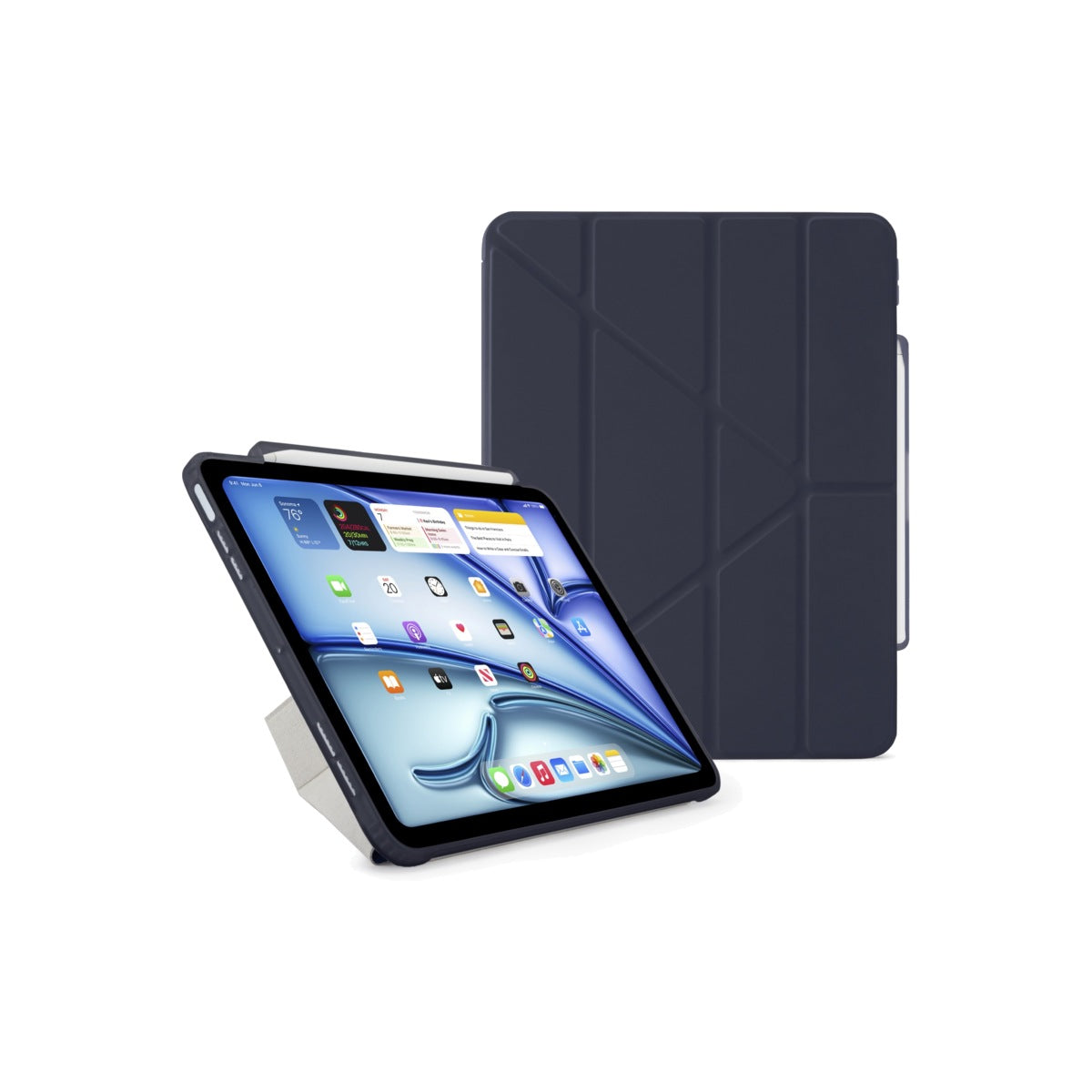 Kryt na iPad Air Pipetto Origami No3 Pencil Case - tmavě modrý - istyle.work