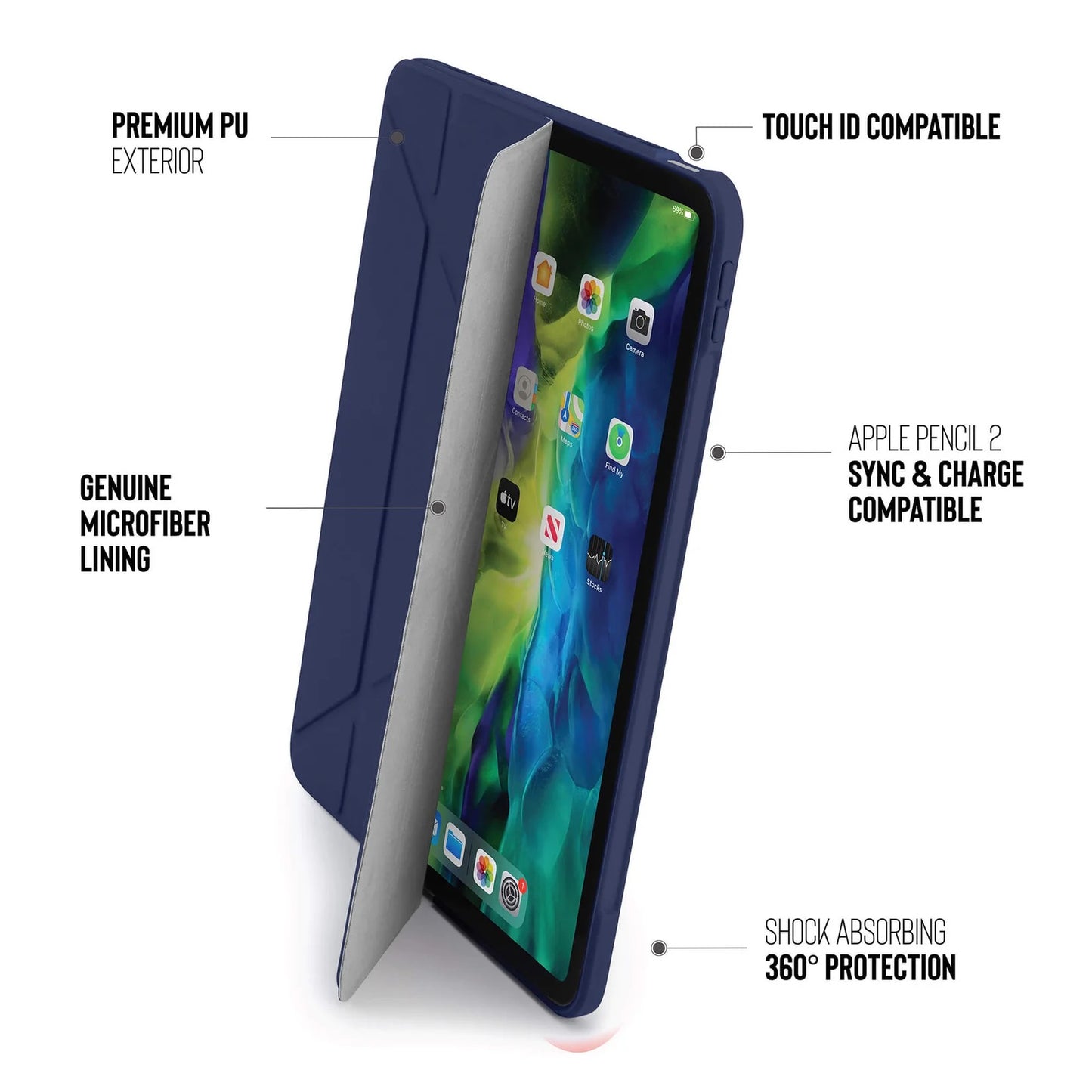 Kryt na iPad Air Pipetto Origami No1 Original Case - tmavě modrý - istyle.work