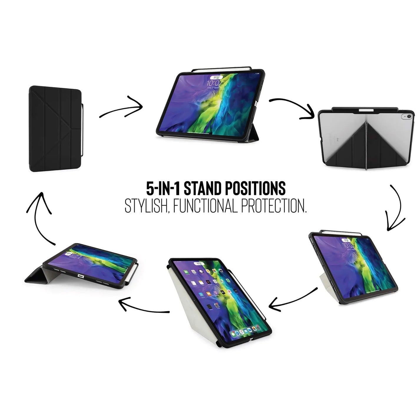 Kryt na iPad Air Pipetto Origami No3 Pencil Case - černý - istyle.work