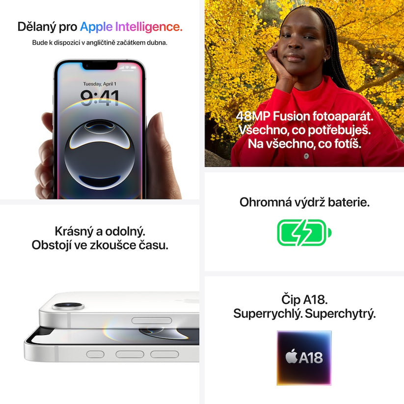 Apple iPhone 16e 128GB - bílý (otevřený)