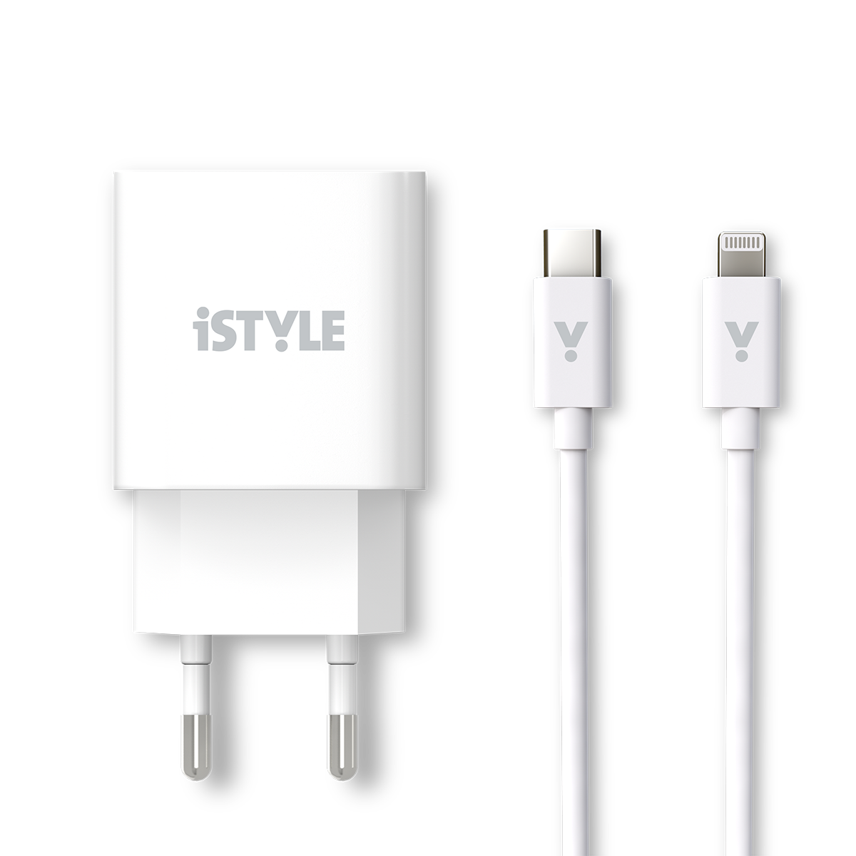 20W PD adaptér s kabelem iSTYLE - bílý - istyle.work