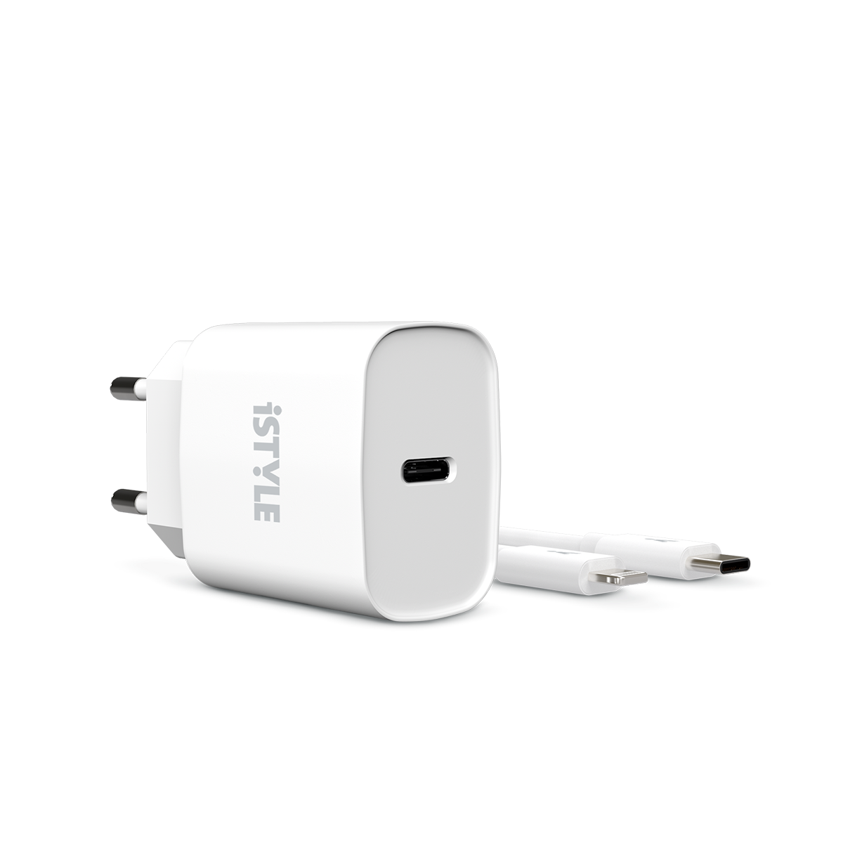 20W PD adaptér s kabelem iSTYLE - bílý - istyle.work