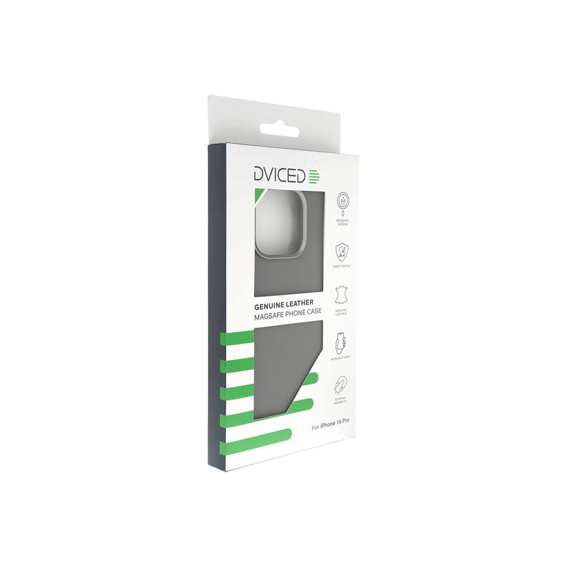 Kožený MagSafe kryt pro iPhone 16 Pro Dviced – šedý - istyle.work