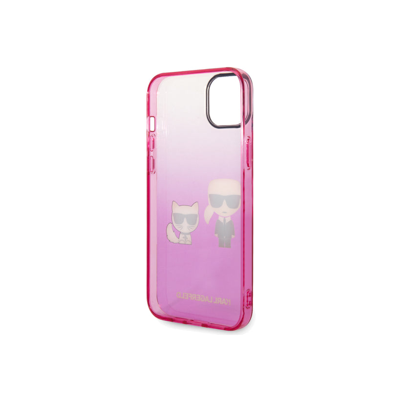 Kryt pro iPhone 14 Plus Karl Lagerfeld Gradient Karl and Choupette - růžový - istyle.work