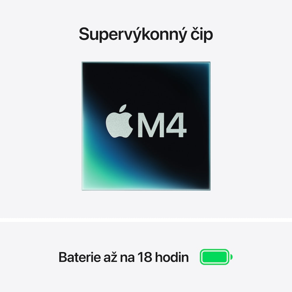 MacBook Air 13,6", Apple M4 10jádrové CPU, 8jádrové GPU, 16GB, 256GB SSD, CZ - blankytně modrý (otevřený)