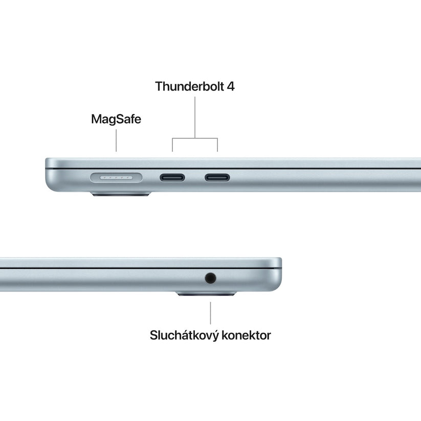 MacBook Air 13,6", Apple M4 10jádrové CPU, 8jádrové GPU, 16GB, 256GB SSD, CZ - blankytně modrý (otevřený)